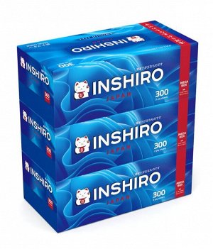 Салфетки бумажные в коробке INSHIRO Mega Box 2 слоя, белые, синяя коробка, 250 шт./коробка