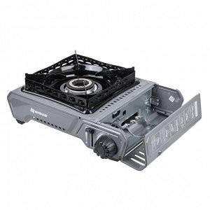 Плита газовая в кейсе, горелка латунная, ветрозащита (N-MS-2900HCBW) NISUS [372х286х125мм, 330г/ч, 4,5кВт]