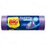 Биг Сити Пакеты HD для мусора 50*58 см 35л 20 шт лиловые, Big City
