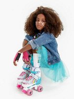 Ролики Amarobaby Disco раздвижные со светящимися колесами, розовые, размер 34-37