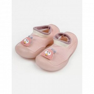 Ботиночки-носочки детские Amarobaby First Step Pure Pink розовые, с дышащей подошвой, размер 24