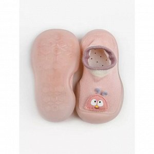 Ботиночки-носочки детские Amarobaby First Step Pure Pink розовые, с дышащей подошвой, размер 24