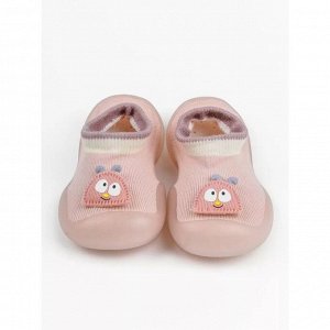 Ботиночки-носочки детские Amarobaby First Step Pure Pink розовые, с дышащей подошвой, размер 24