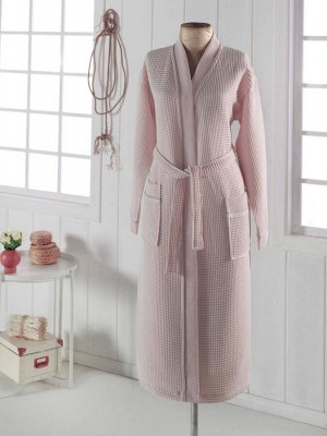 NEVA XL (персик) Халат вафельный кимоно