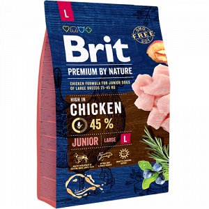 Brit Premium by Nature Junior L д/щен круп.пород 3кг