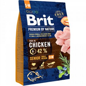 Brit Premium by Nature Senior S+M д/соб мелк/сред.пород пожилых 8кг