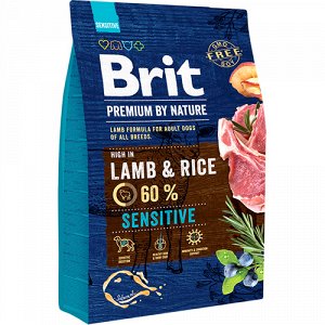 Brit Premium by Nature Sensitive д/соб с чувств.пищ Ягненок 3кг
