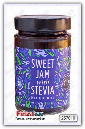 Джем черничный на стевии, Sweet Jam With Stevia Bluberry, 330 гр