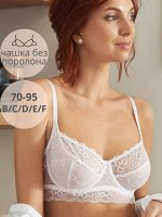 Бюстгальтер женский кружевной на косточках цвет Белый (Edelica)
