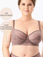 Бюстгальтер женский кружевной на косточках цвет Какао (Edelica)