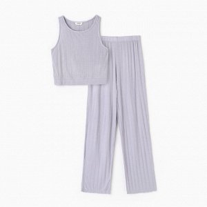 Пижама женская (майка, брюки) KAFTAN «Цветы», голубая