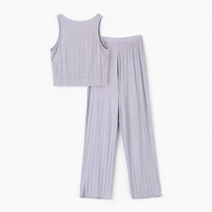 Пижама женская (майка, брюки) KAFTAN «Цветы», голубая