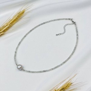 Бусы-Чокер из Лабрадора и Жемчуга
