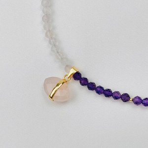 Колье из Розового кварца и Аметиста