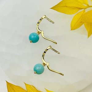 Серьги с камнем Амазонит
