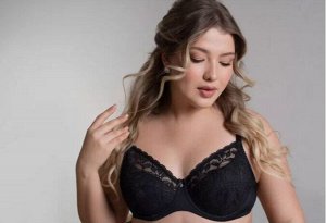 Бюстгальтер женский кружевной на косточках цвет Черный (Edelica)