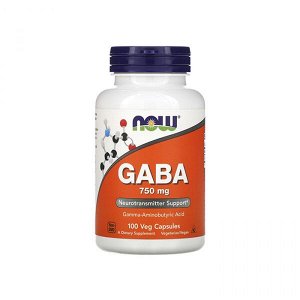 Добавки для улучшения сна NOW Gaba 750mg 100 veg caps