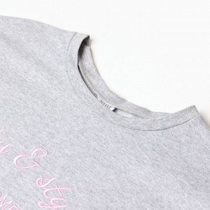 Комплект женский (футболка, шорты) MINAKU: SPORTY & STYLISH, светло-серый
