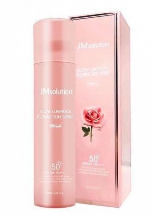 JMsolution. Солнцезащитный спрей с экстрактом розы, GLOW LUMINOUS FLOWER SUN SPRAY ROSЕ, 180мл