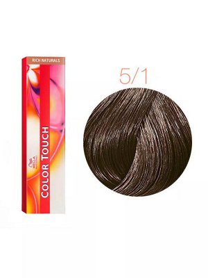 Крем краска для волос тон 5/1 светло-коричневый пепельный WELLA Color Touch 60 мл