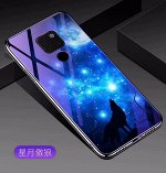 Чехол стекло с рисунком на телефон Huawei