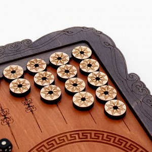 Нарды деревянные большие, резные, настольная игра "Узор", 45 х 45 см
