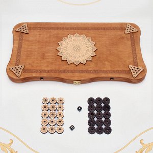 Нарды деревянные резные «Скандинавские», настольная игра, 45x45 см