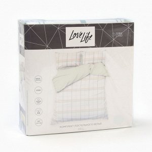 Постельное бельё LoveLife 2сп Cell 175х215см, 200х225см, 50х70см-2шт, хлопок, сатин, 125г/м