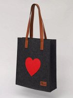 Сумка Arya Женская из Фетра 30X10x35 Corazon Серый
