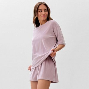 Пижама женская (футболка, шорты) KAFTAN Plushy, лиловая