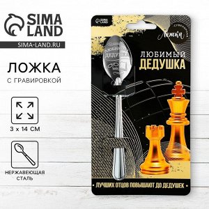 Ложка чайная с гравировкой «Любимый дедушка», 3x14 см