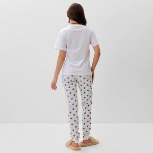 Пижама женская (футболка, брюки) KAFTAN Sleep, белая