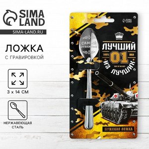 Ложка чайная с гравировкой «Лучший из лучших», 3x14 см
