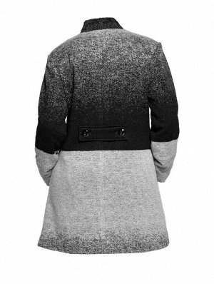 1r Пальто, серо-черное Sheego Модное пальто подчеркнет силуэт. Теплый шерстяной материал с красивыми оттенками. Однобортная форма ст стильным воротником-стойкой, 2 окантованными вшитыми карманами спер