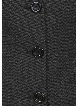 1r Пальто, серо-черное Cheer Пальто в виде блейзера на 3 пуговицах. Обрамляющий фигуру силуэт со стильными лацканами. накладными карманами спереди и подплечиками. Подкладка и внутренний карман. Длина 
