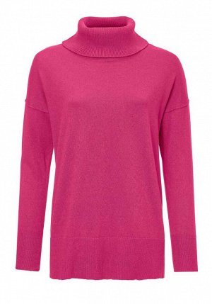 1к Пуловер, розовый  Heine - Best Connections Трикотажный пуловер с красивыми деталями. Приятный воротник-гольф резиночной вязкой. Обрамляющий фигуру силуэт с широкими плечами и краями резиночной вязк
