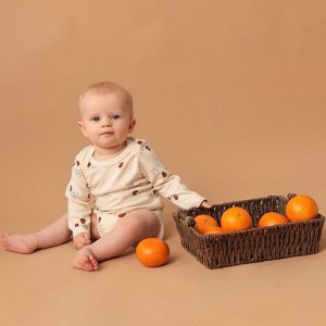 Боди с дл. рукавом Крошка Я Oranges -68, молочный