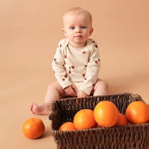 Боди с дл. рукавом Крошка Я Oranges -68, молочный
