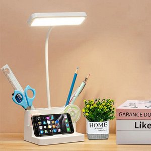 LED Лампа светодиодная настольная с органайзером и аккумуляторной батарее белая