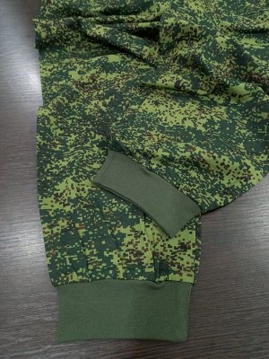 Брюки мужские хлопковые на манжете цвет Зеленые пиксели (зеленый манжет)