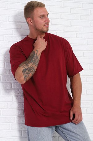 Футболка однотонная, 5xl (бордовый)