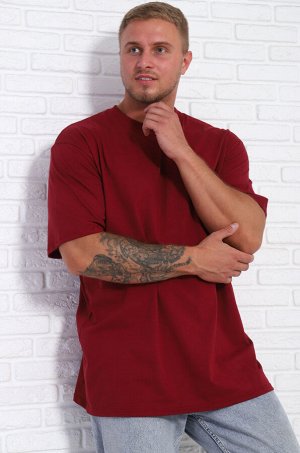 Футболка однотонная, 5xl (бордовый)