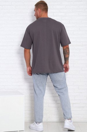 Футболка однотонная, 5xl (серый)