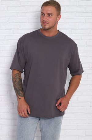 Футболка однотонная, 5xl (серый)