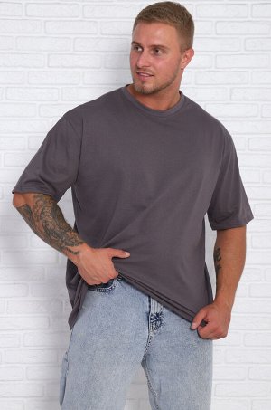 Футболка однотонная, 5xl (серый)