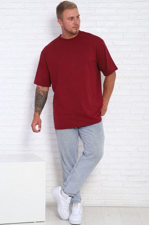 Футболка однотонная, 5xl (бордовый)