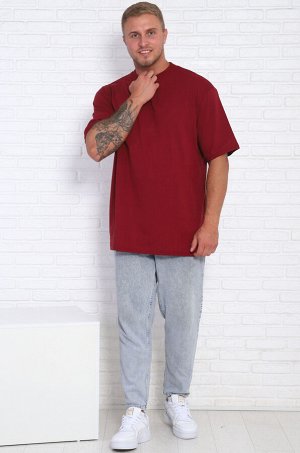 Футболка однотонная, 5xl (бордовый)