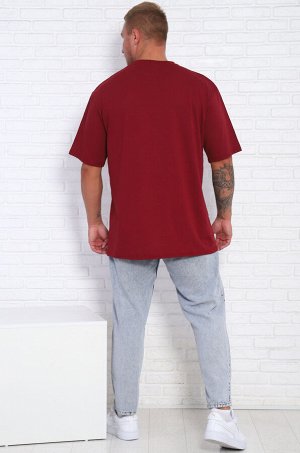 Футболка однотонная, 5xl (бордовый)