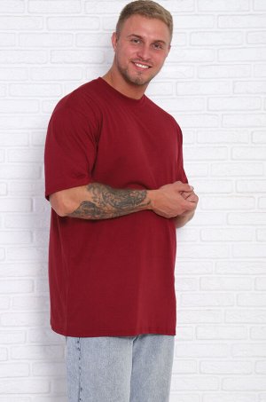 Футболка однотонная, 5xl (бордовый)