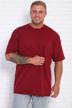 Футболка однотонная, 5xl (бордовый)
